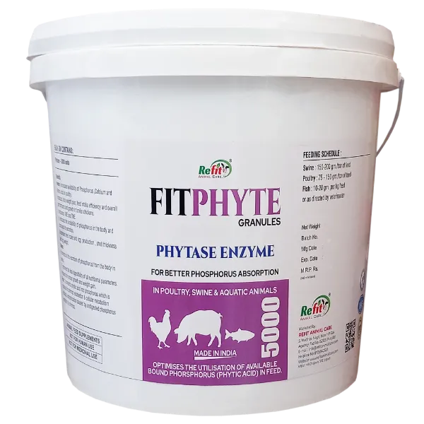 Fitphyte Granules - Phytase Enzyme for Cattle, Poultry & Aqua - 10 Kg - Set of 4
