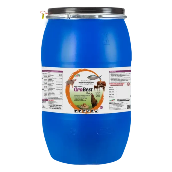 GroBest - Metho Chelated Mineral Mixture For Cattle, Poultry & Aqua - 40 Kg Drum - Set of 2