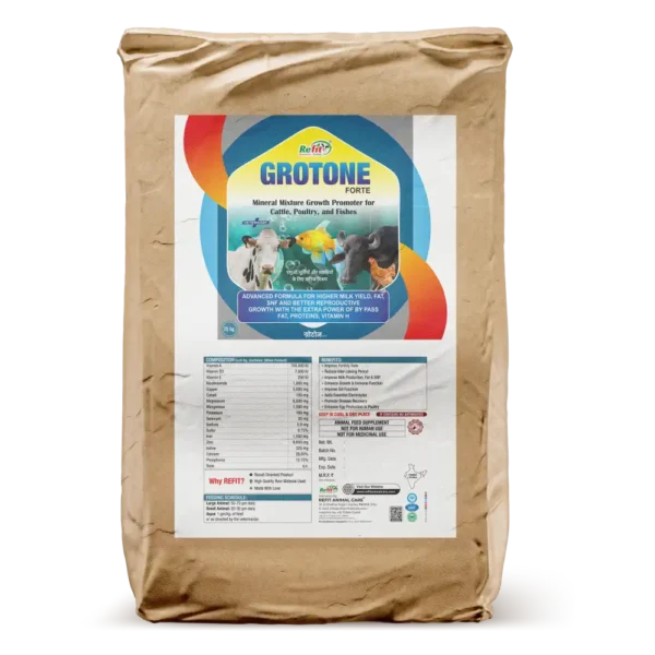 Grotone Forte - Growth Promoter Mineral Mixture For Cattle, Poulty & Aqua - 25 Kg Bag - Set of 2