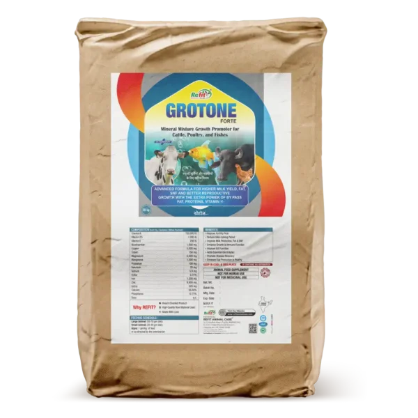 Grotone Forte - Growth Promoter Mineral Mixture For Cattle, Poulty & Aqua - 30 Kg Bag - Set of 2