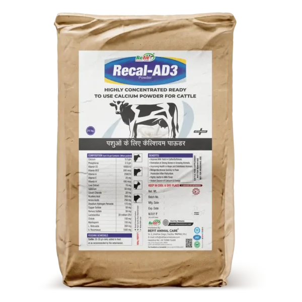 Recal-AD3 - Calcium Powder For Cattle - 25 Kg Bag - Set of 2