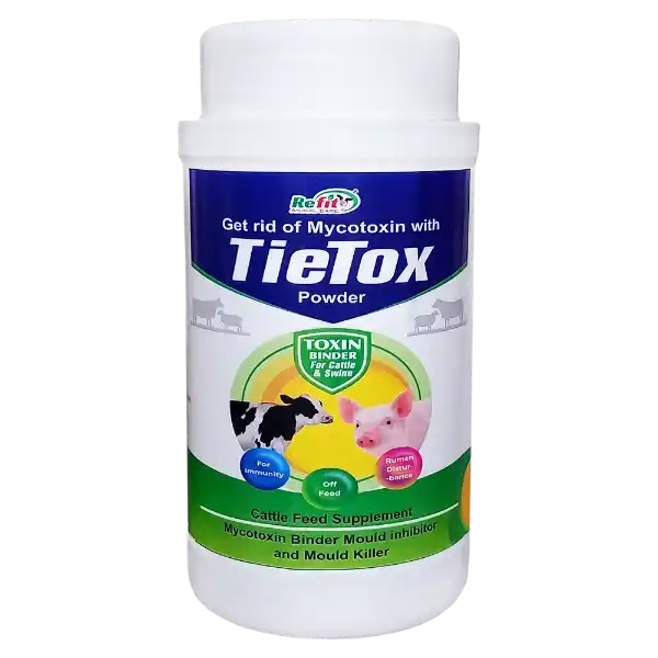 Tie Tox - Toxin Binder Powder For Cattle & Poultry - 1 Kg - Set of 16