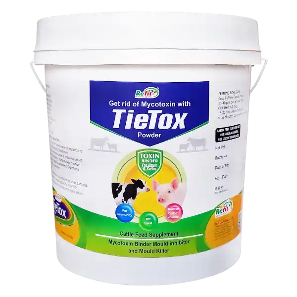 Tie Tox - Toxin Binder Powder For Cattle & Poultry - 5 Kg - Set of 6
