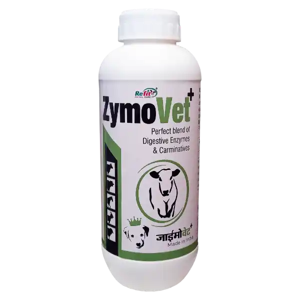 Zymovet+ - Digestive Enzyme Liquid For Cattle & Poultry - 1 Ltr - Set of 16