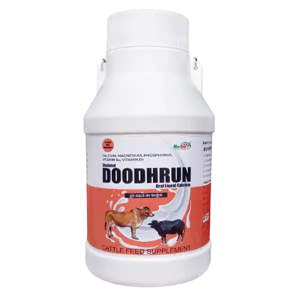 Doodhrun - Chelated Calcium for Cattle - 5 Ltr (Set of 4)