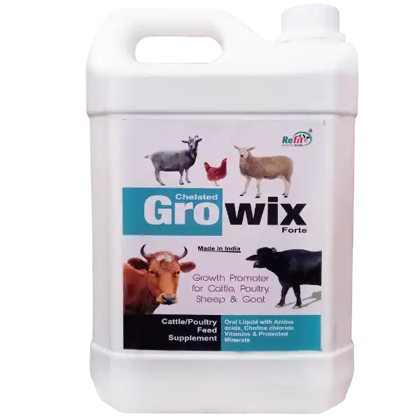 Growix Forte - Growth Promoter For Cattle & Poultry - 5 Ltr - Set of 6