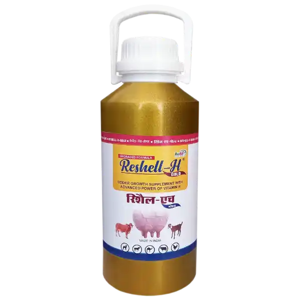 Reshell-H Gold - Vitamin-H For Cattle & Poultry - 2.5 Ltr - Set of 8