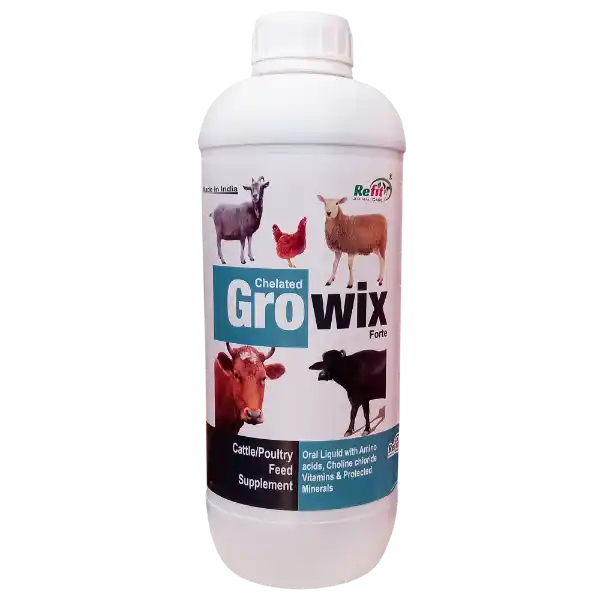 Growix Forte - Growth Promoter For Cattle & Poultry - 1 Ltr - Set of 12